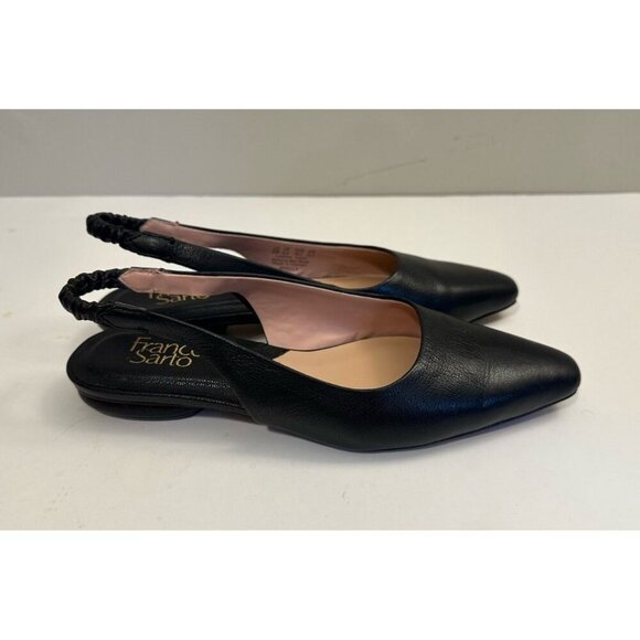 Franco Sarto Briella Flat in Black Leather PointySlingback Shoes Size 8.0 - Picture 2 of 12